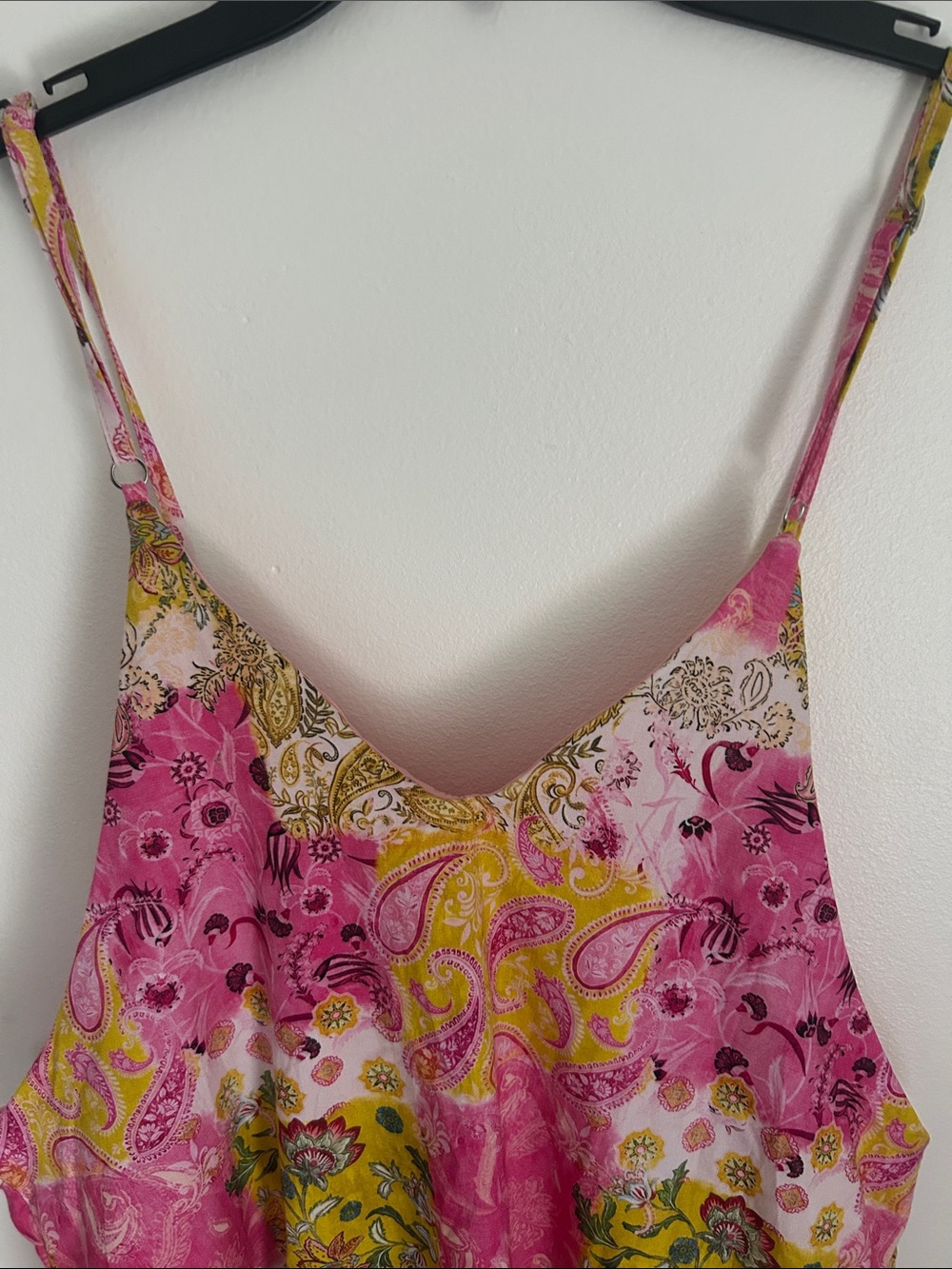 Anthropologie Peixoto Pink and Yellow Patchwork V-Neck Mini Blake Dress Size XL - Picture 8 of 12